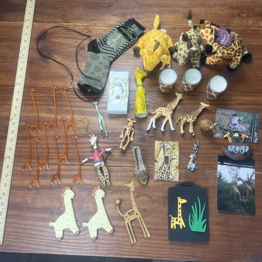 Giraffe Home Decor‎ Lot Zoo Safari Africa Trinkets Socks Ornaments
